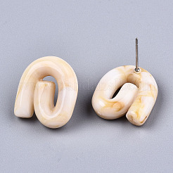 Opaque Resin Stud Earrings&nbsp;EJEW-T012-01-A04