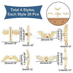 80Pcs 4 Style Rack Plating Alloy Beads&nbsp;FIND-CA0004-37