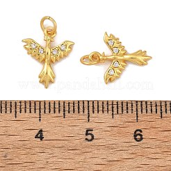 Brass Micro Pave Clear Cubic Zirconia Charms&nbsp;KK-F941-30G