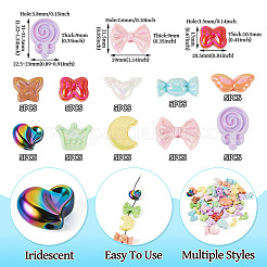 50Pcs 10 Styles UV Plating Opaque Acrylic Beads Sets&nbsp;OACR-TA0003-94