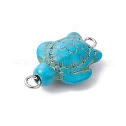 Synthetic Turquoise Dyed Connector Charms&nbsp;PALLOY-JF02351-01
