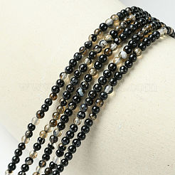 Dyed & Heated Natural Black Agate Bead Strands&nbsp;X-G-A130-2mm-K01