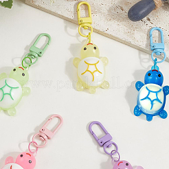 5Pcs 5 Colors PVC Plastic & Resin Tortoise Pendant Decoration&nbsp;HJEW-SP0001-20