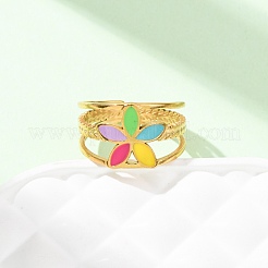 304 Stainless Steel Cuff Rings for Women&nbsp;LS-RJEW-D334-02C-G