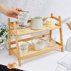 2-Tier Desktop Wood Display Organizer Riser Racks for Bedroom&nbsp;ODIS-WH0099-142