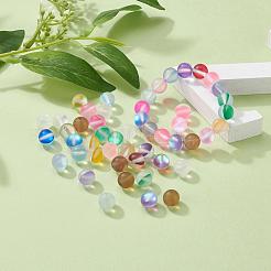 50Pcs 10 Colors Synthetic Moonstone Beads Strands&nbsp;G-YW0001-07