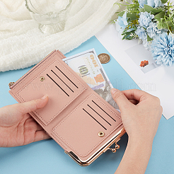 1Pc Rectangle PU Imitation Leather Coin Purses with Golden Tone Alloy Kiss Lock&nbsp;ABAG-CL0001-55A