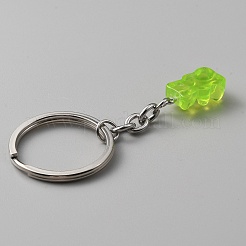 Candy Color Transparent Bear Resin Pendant Keychain&nbsp;KEYC-WH0034-34B-03