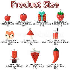 10Pcs 10 Styles Opaque Resin Imitation Vegetables Pendants&nbsp;CRES-FS0001-28