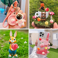 30Pcs 5 Colors TPR Fruit Peach Miniature Flowerpot Ornaments&nbsp;DIY-TA0014-33