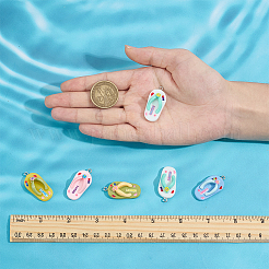 50Pcs 5 Colors Opaque Resin Pendants&nbsp;RESI-ME0001-27