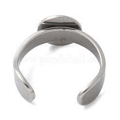 304 Stainless Steel Cuff Ring Components&nbsp;STAS-C117-15P