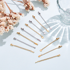 16Pcs 8 Styles 304 Stainless Steel Chain Extender&nbsp;STAS-ME0003-36