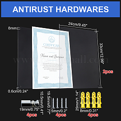 Acrylic Certificate Display Frame Set&nbsp;HJEW-WH0014-28