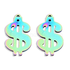 Ion Plating(IP) 201 Stainless Steel Charms&nbsp;STAS-N098-133M