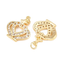Brass Micro Pave Cubic Zirconia Pendants&nbsp;KK-C162-101G