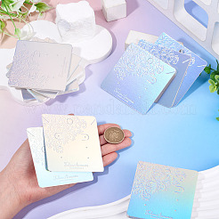 50Pcs Laser Embossed Flower Paper Jewelry Display Cards for Earrings&nbsp;CDIS-TA0001-54