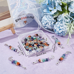 20Pcs Chakra Theme Natural Gemstone Pendant Decorations&nbsp;HJEW-BBC0001-01
