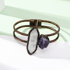 Natural Mixed Gemstone & Amethyst Beads Bangeles&nbsp;G-B150-05R