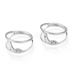Non-Tarnish 304 Stainless Steel High-Heeled Shoes Adjustable Ring for Women&nbsp;RJEW-T027-07P