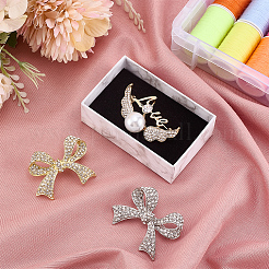 3Pcs 3 Styles Zinc Alloy Rhinestone Brooches for Backpack Clothes&nbsp;JEWB-AR0001-17
