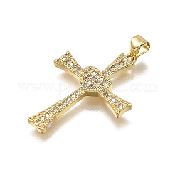 Brass Micro Pave Cubic Zirconia Pendants&nbsp;KK-Z100-35G-02