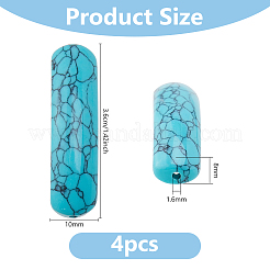 4Pcs Dyed Synthetic Turquoise Bridge Connector Charms&nbsp;TURQ-DC0001-05