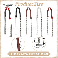 5Pcs 5 Colors Imitation Leather Bag Straps&nbsp;FIND-WR0010-20