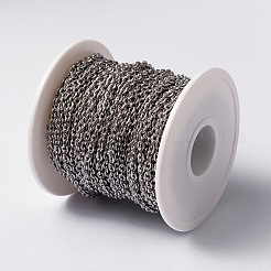 Tarnish Resistant 304 Stainless Steel Textured Cable Chains&nbsp;CHS-H007-46P