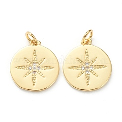 Brass Micro Pave Clear Cubic Zirconia Pendants&nbsp;ZIRC-P200-18A-G