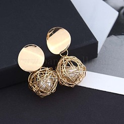 Alloy Imitation Pearl Dangle Stud Earrings&nbsp;FS-WGF05F0-01