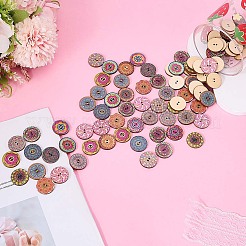 100Pcs 2-Hole Poplar Board Buttons&nbsp;BUTT-CY0001-14