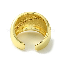 Brass Micro Pave Cubic Zirconia Open Cuff Ring&nbsp;RJEW-K256-18G