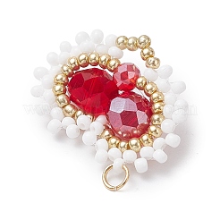 Glass Seed Beaded Pendants&nbsp;PALLOY-MZ00388-01