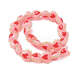 Baking Paint Glass Bumpy Beads Heart&nbsp;LAMP-V001-09D