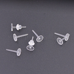 Plastic Flat Round Stud Earring Findings&nbsp;X-KY-P007-N01