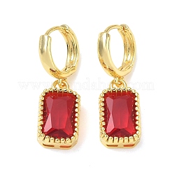 Brass Glass Dangle Hoop Earrings for Women&nbsp;KK-CBA760A-04G
