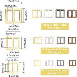 120Pcs 12 Style Alloy Slide Buckles&nbsp;FIND-FG0001-37