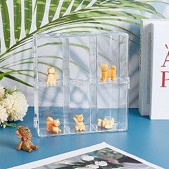 2-Tier 6 Grids Transparent Plastic Action Figures Display cases&nbsp;ODIS-WH0020-90