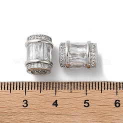Brass Micro Pave Cubic Zirconia European Beads&nbsp;KK-F872-03P