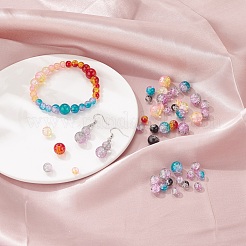 585Pcs 15 Style Spray Painted Crackle Glass Beads Strands&nbsp;CCG-YW0001-05