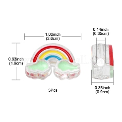 5Pcs Transparent Acrylic Enamel Beads&nbsp;OACR-YW0001-31C