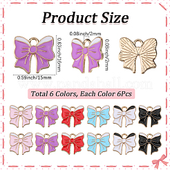 36Pcs 6 Colors Alloy Enamel Pendants&nbsp;ENAM-SC0006-60