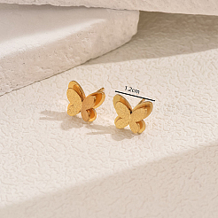 Stylish 201 Stainless Steel Double-layer Butterfly Stud Earrings&nbsp;OJ6331