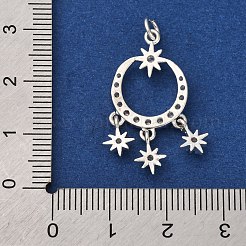 Brass Micro Pave Cubic Zirconia Pendants&nbsp;KK-D378-14S