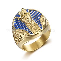 304 Stainless Steel and Enamel Finger Rings for Men&nbsp;FS-WGE3B17-01