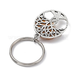 Natural Red Aventurine Chip & Alloy Tree of Life Pendant Keychain&nbsp;KEYC-JKC00648-01