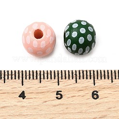 Printed Schima Wood Beads&nbsp;WOOD-L022-04A-01