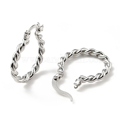 Brass Twist Rope Hoop Earrings for Women&nbsp;EJEW-A070-10P