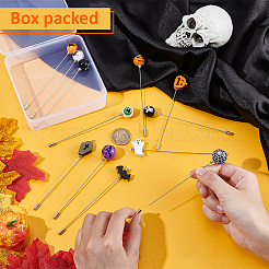 12Pcs Halloween Theme Brass Brooch&nbsp;JEWB-BC00010